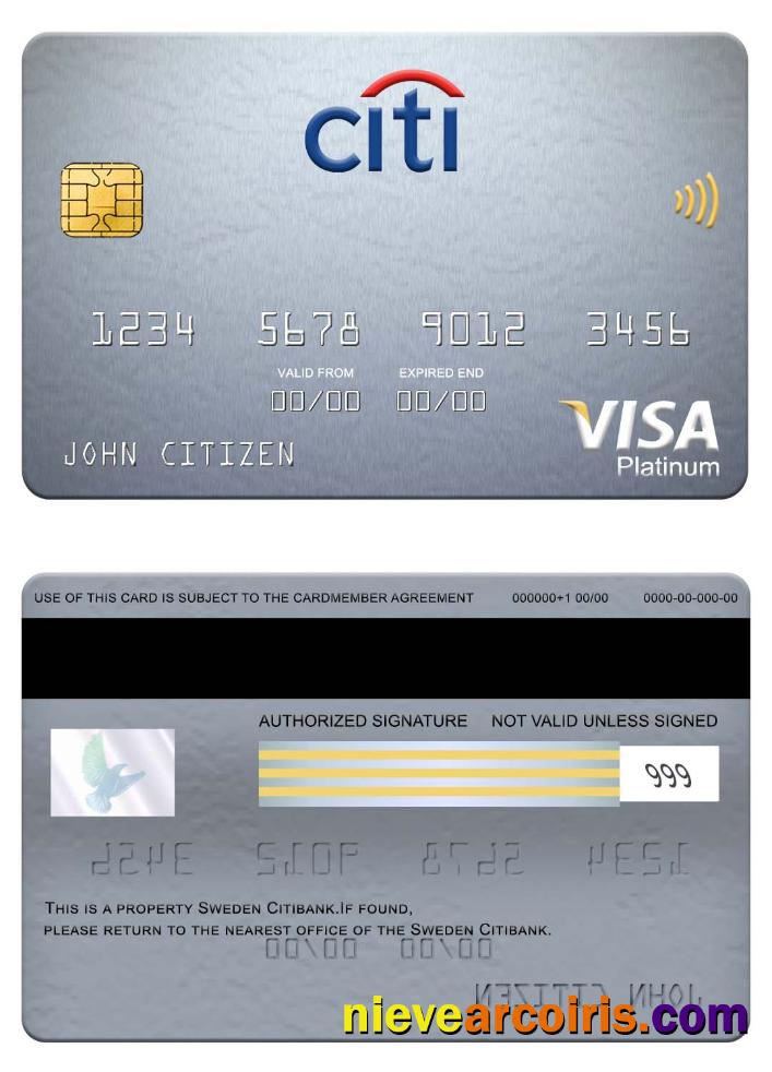 Sweden Citibank visa platinum card